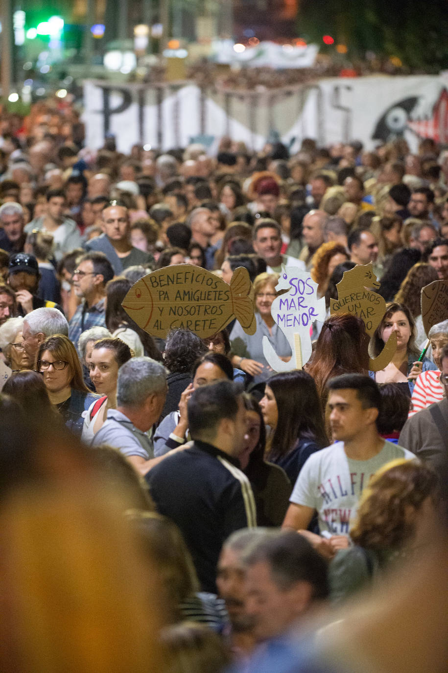 Decenas de miles de personas, 55.000 según la Policía Nacional, lanzan un SOS por la laguna en una marcha masiva en Cartagena