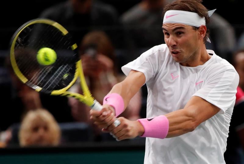 Rafa Nadal en su estreno en Paris-Bercy 