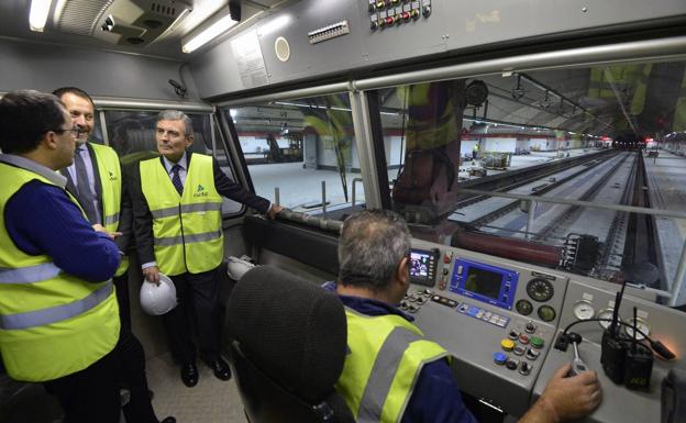 En las obras del túnel de Recoletos, con Julián López y Ángel Contreras.