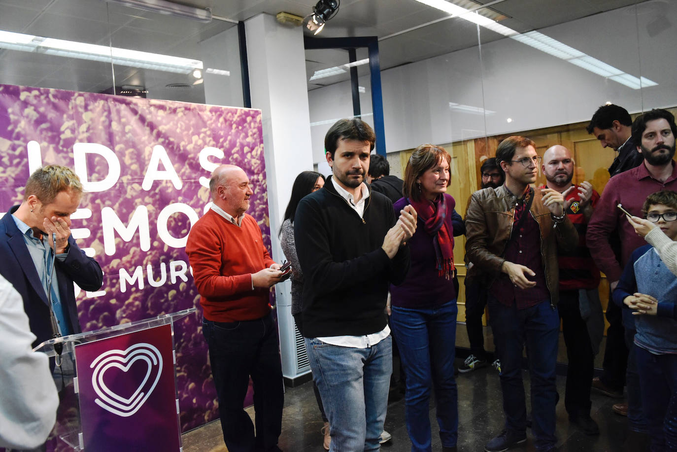 Fotos: Comparecencia en la sede de Podemos Región de Murcia tras las elecciones