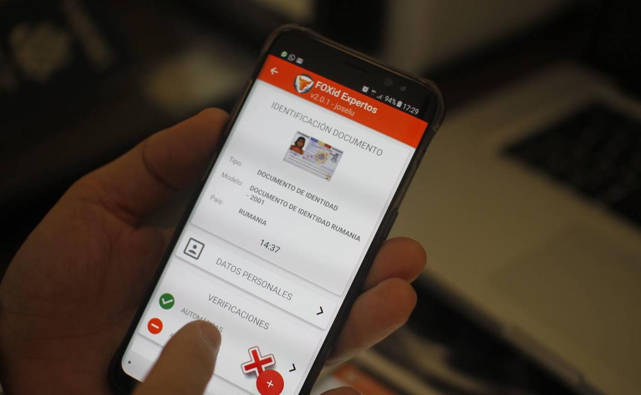 Aplicación de FOXid en un terminal móvil. 