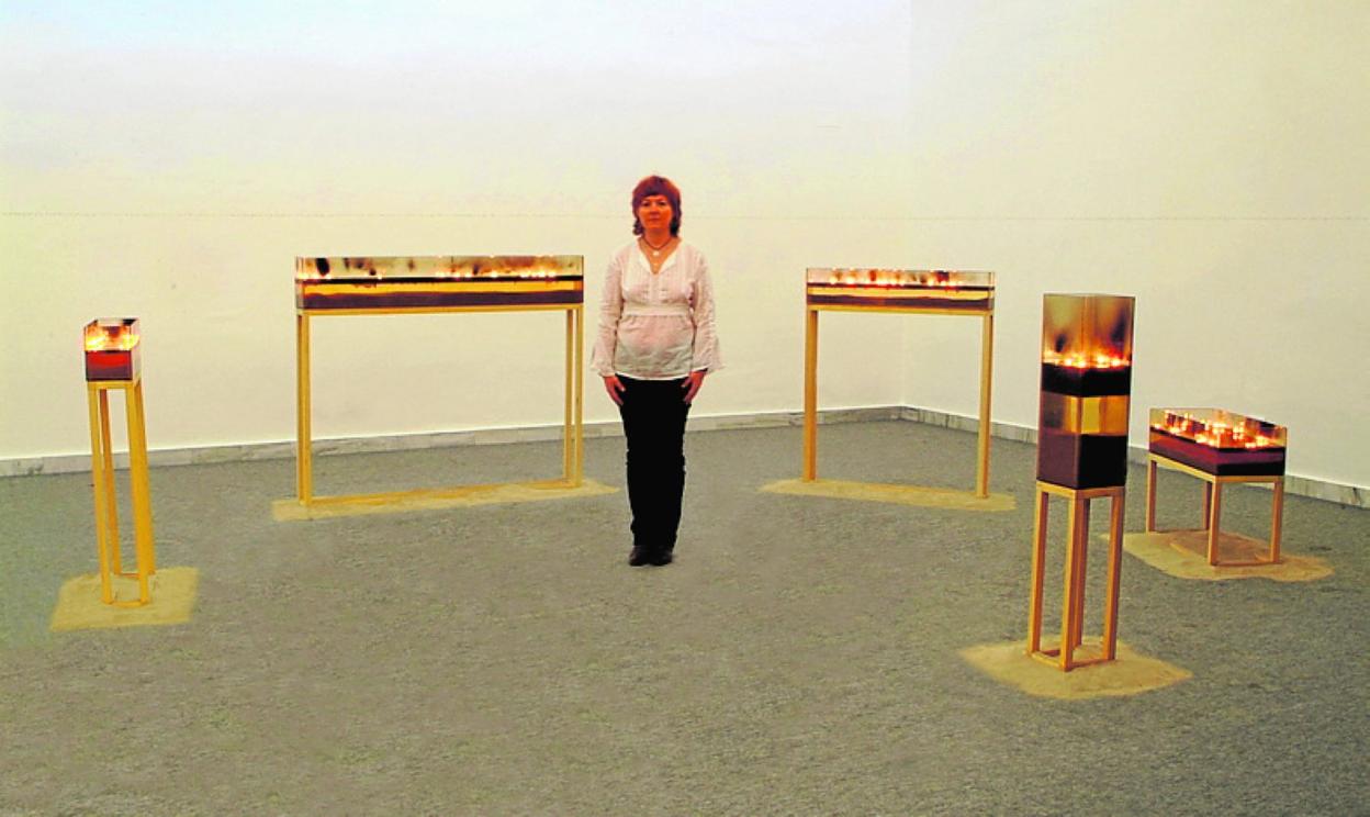 Mabel Martínez, en una exposición en 2008 en la Casa Pintada. 