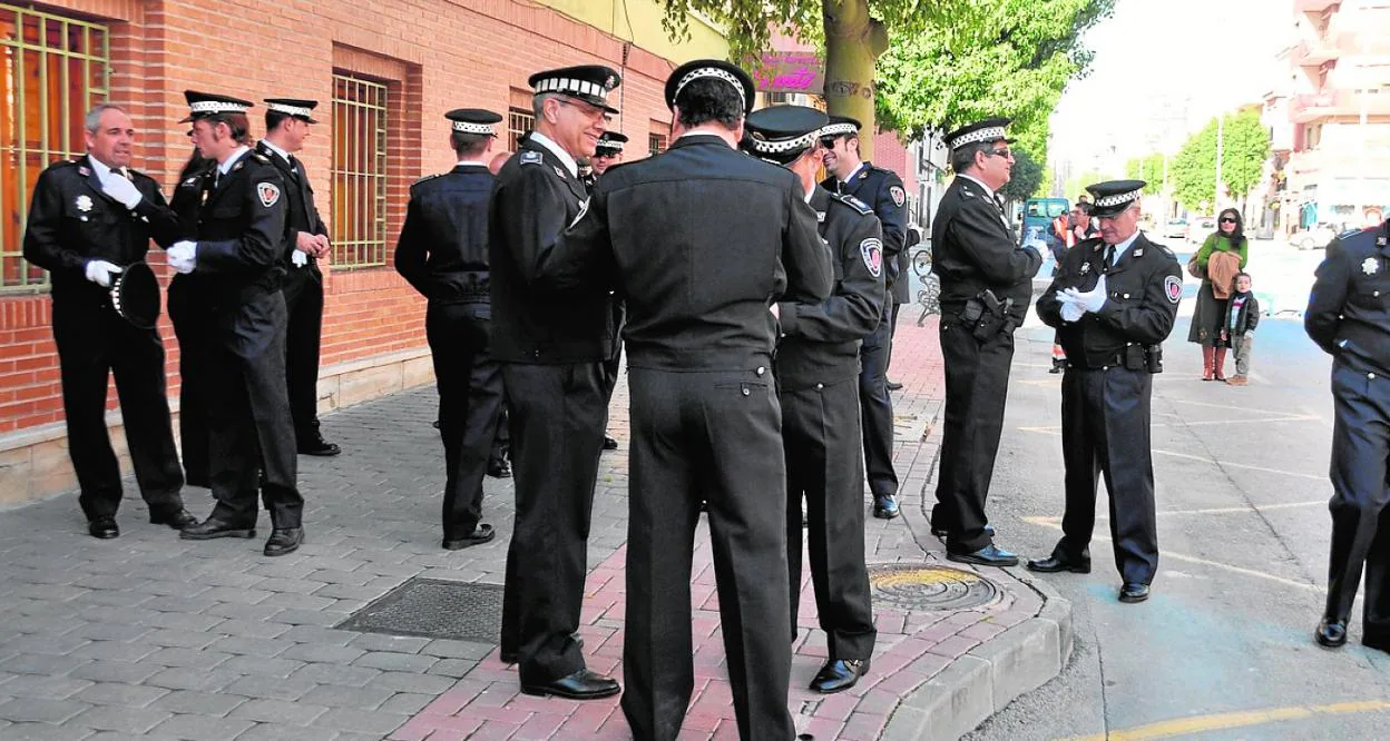 Agentes de la Policía Local de Cieza, en su celebración patronal, en una foto de archivo. 