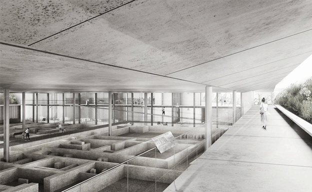 Recreación del proyecto 'Ha-ha', que cubrirá el yacimiento de San Esteban, en Murcia.