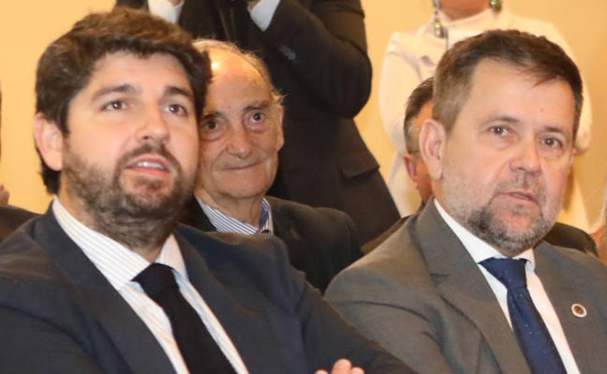 Fernando López Miras y Juan Marín, este viernes en Lorca.