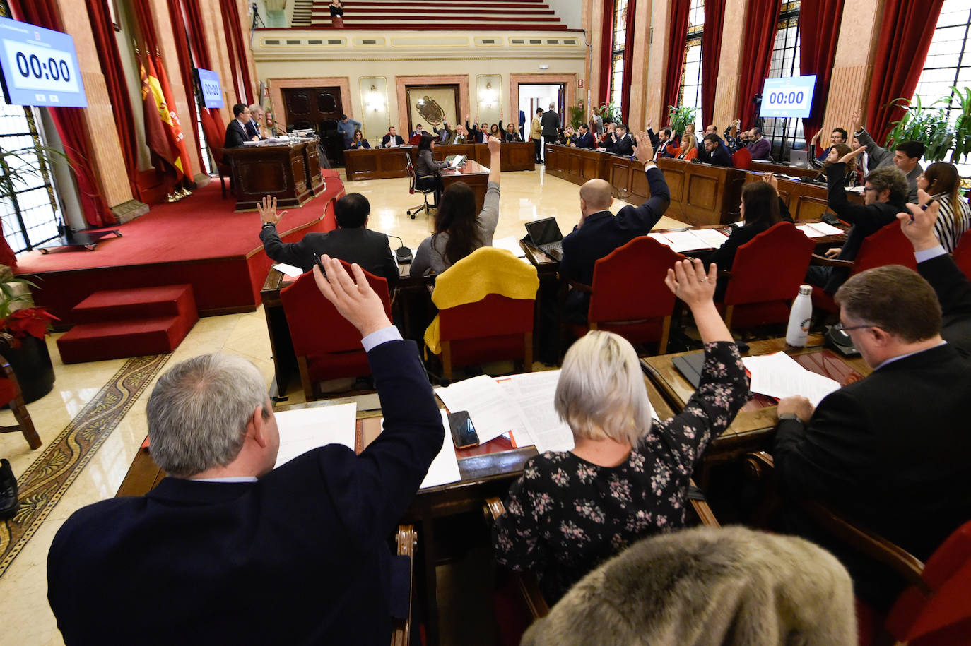 Pleno del Ayuntamiento de Murcia, este jueves.