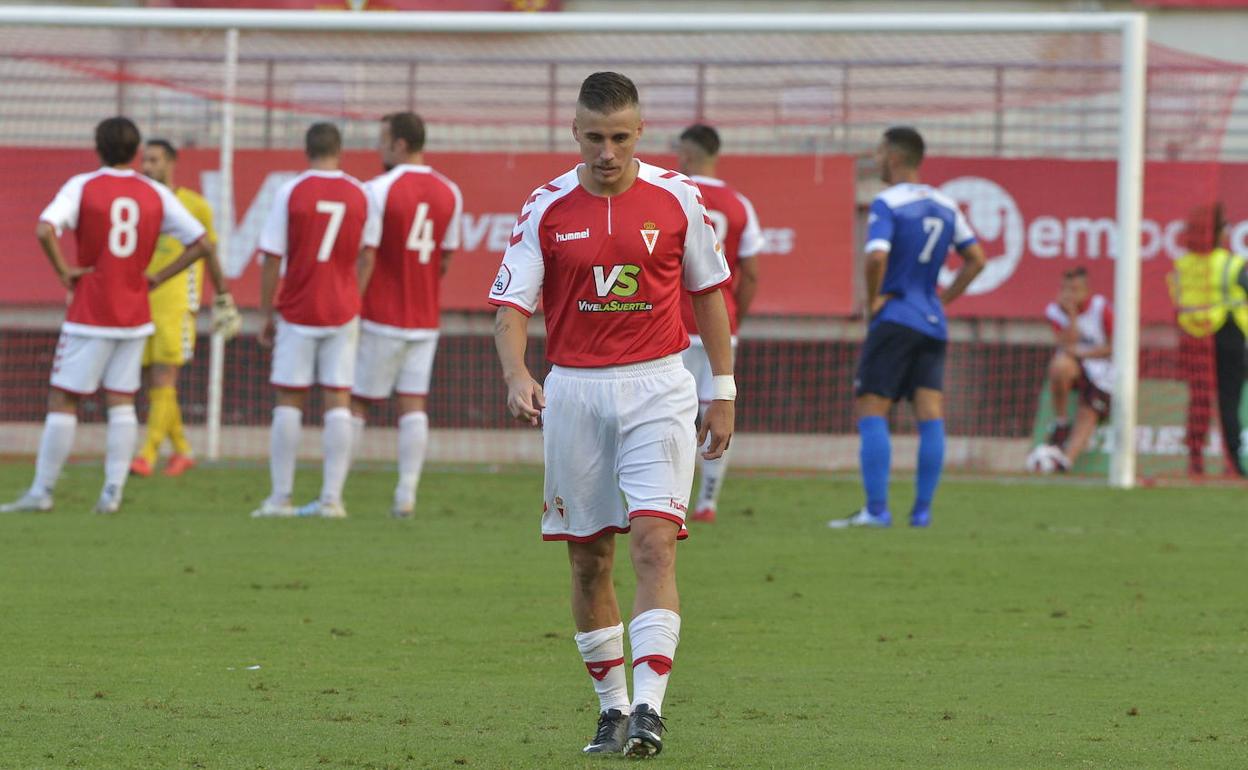 Dani Aquino, en un partido de la temporada pasada con el Real Murcia.