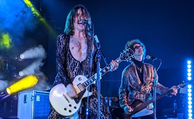 Justin Hawkins y Frankie Poullain, este viernes, en Murcia.