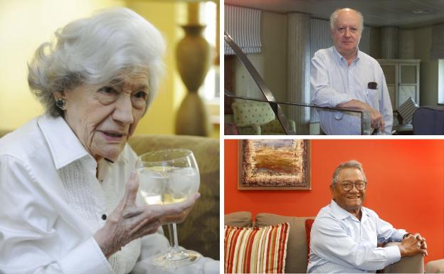 Ana María Matute, Jorge Edwards y Armando Manzanera, en el hotel Arco de San Juan. 