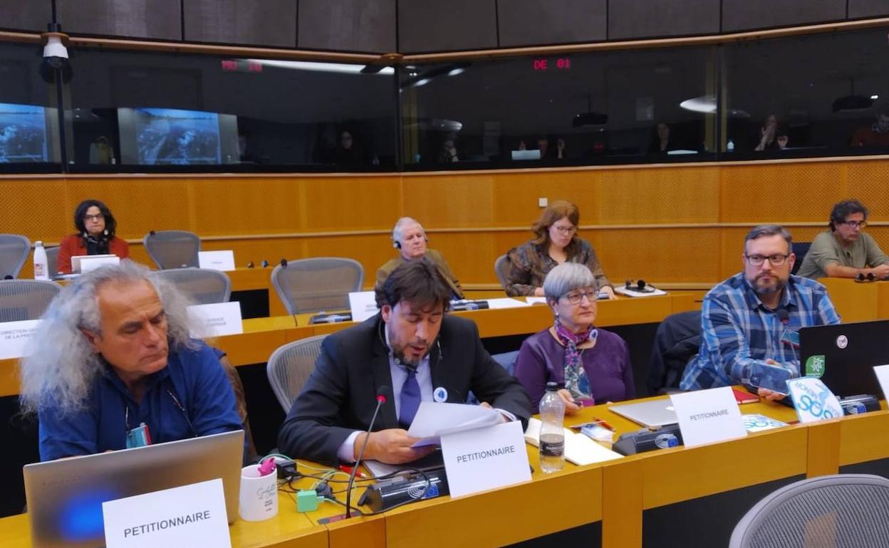 Pedro García, Eduardo Salazar, Isabel Rubio y Pedro Luengo, este miércoles, en la Comisión de Peticiones.