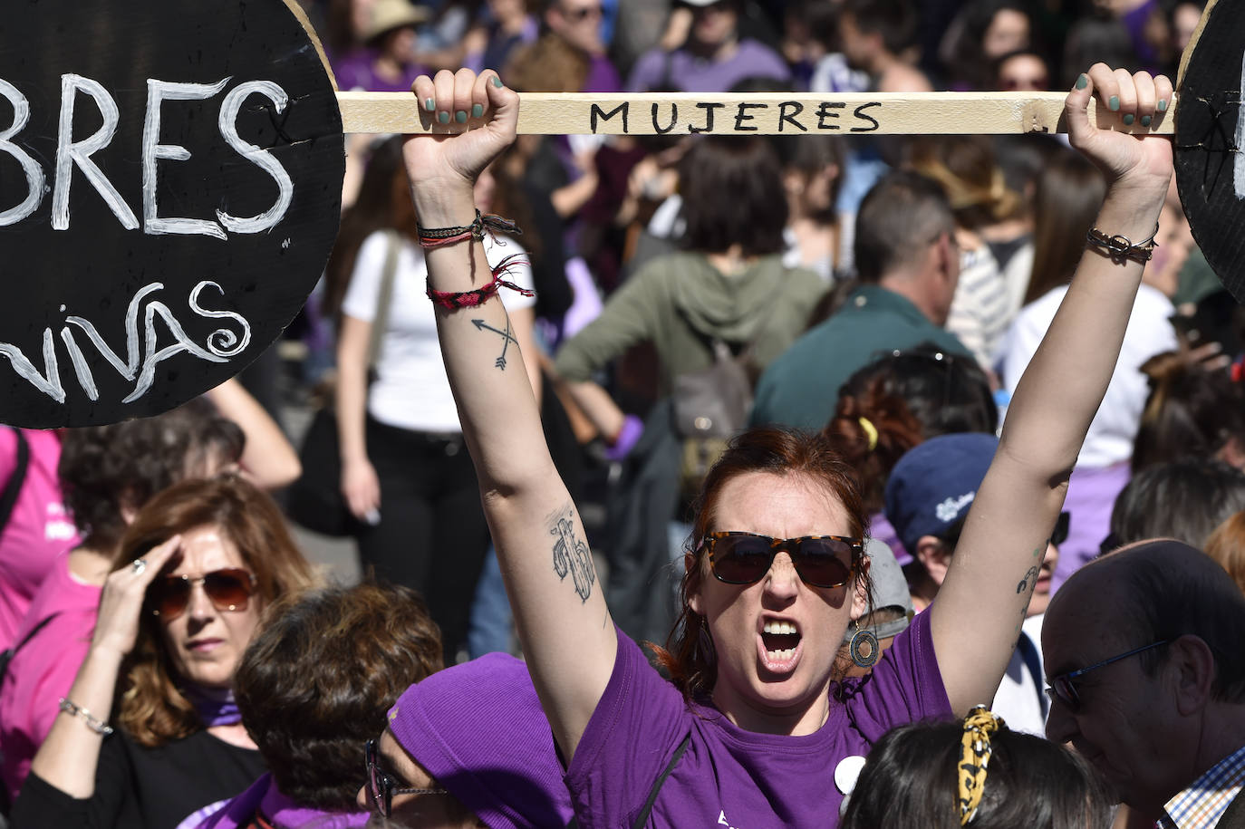 La manifestación transcurrió en un ambiente sano, alegre y reivindicativo.