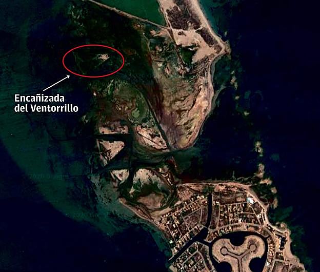 Situación de la Encañizada del Ventorrillo, cerca de las Salinas.