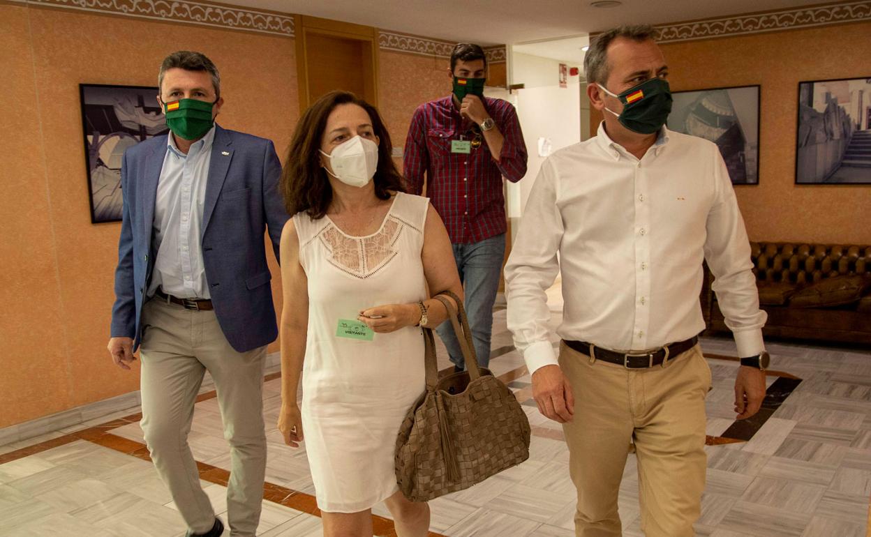 Pascual Salvador, Marta Castro, José Ángel Antelo y Tomás Fernández, ayer en la Asamblea. 