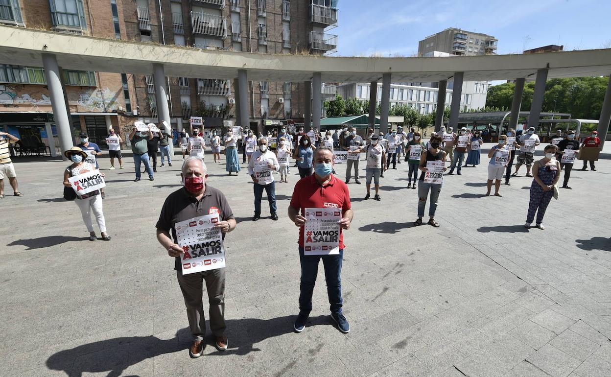 Protesta en la plaza de la Merced de Murcia.