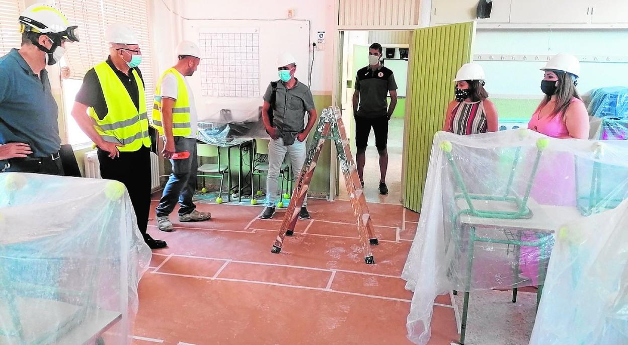 Imagen de las obras que se desarrollan en el colegio Los Rosales, de Murcia. 