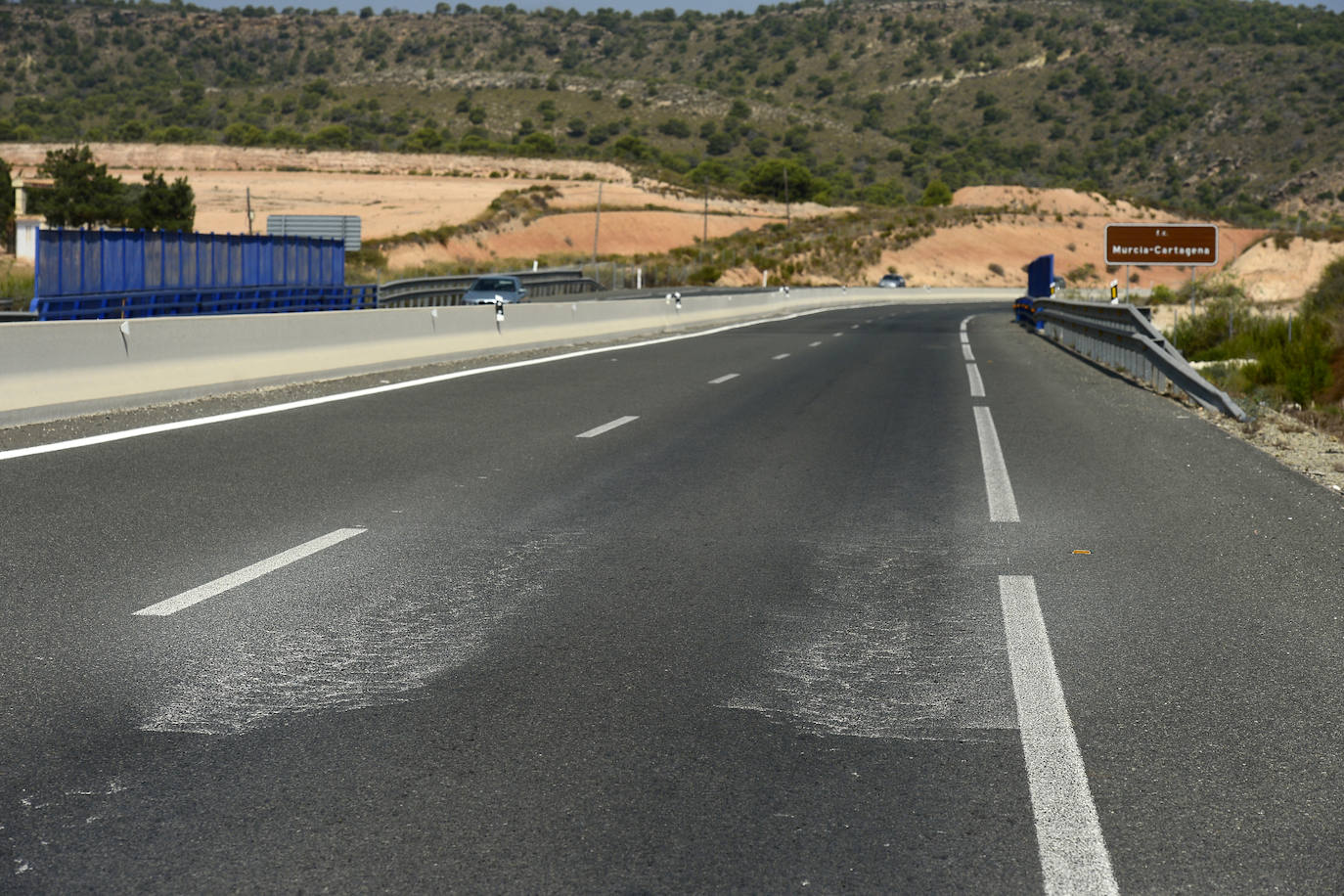 Fotos: Estado de los tramos con defectos y peligros en la autovía Zeneta-San Javier