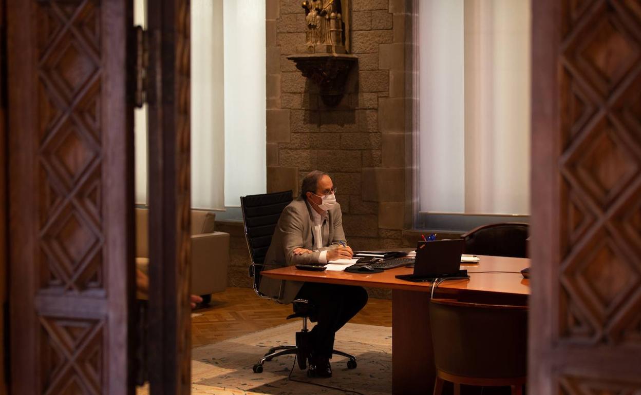 Quim Torra, durante la conferencia de presidentes autonómicos de este viernes.