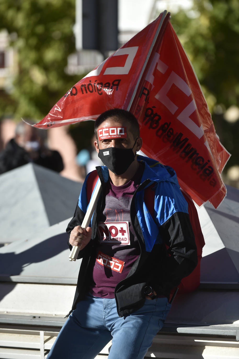 Fotos: Manifestación de los trabajadores de Latbus en Murcia