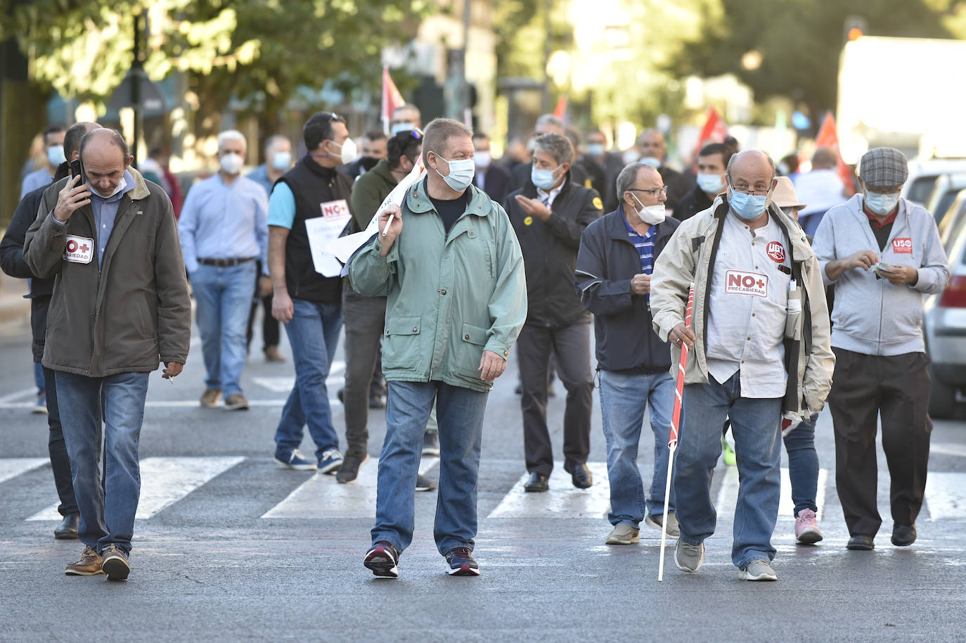 Fotos: Manifestación de los trabajadores de Latbus en Murcia