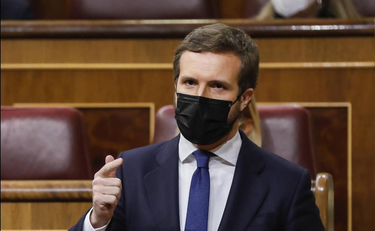 El líder del PP, Pablo Casado