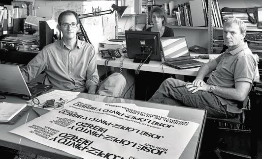 Nicolás Maruri, Atxu Amann y Andrés Cánovas, en el estudio de arquitectura. 