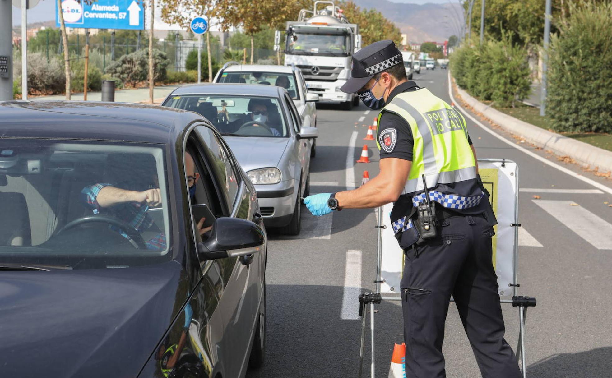 Control policial en Lorca, el pasado mes de septiembre.