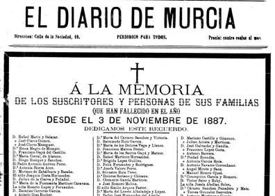 Imagen secundaria 1 - 1. En memoria. Era tradición que los diarios dedicaran sus portadas en este día a los difuntos. 2. Convocatorias. La agenda eclesiástica de 'Tosantos' era muy nutrida a finales del siglo XIX.
