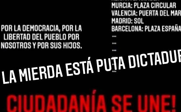 Una de las publicaciones que llamaba a las manifestaciones.