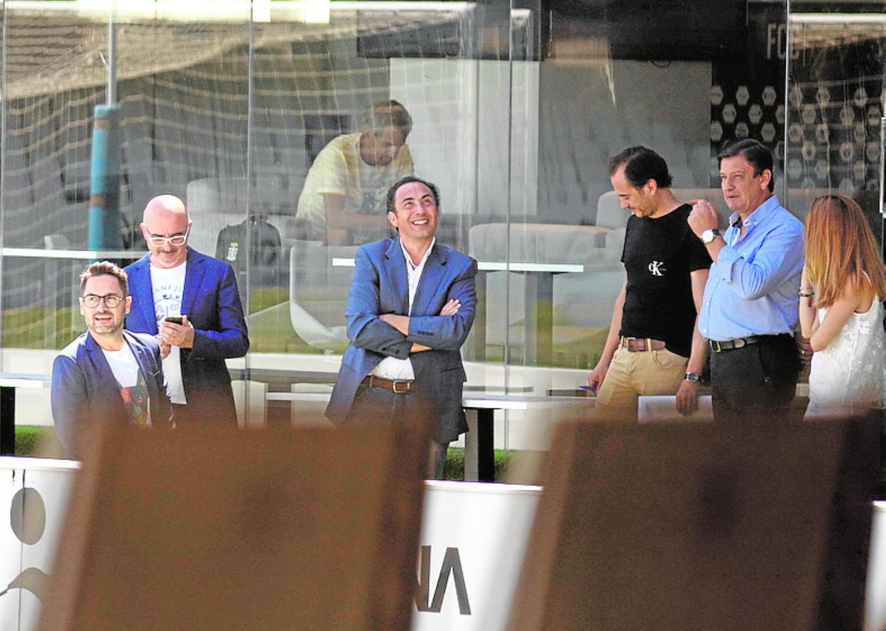 Visita de los técnicos de LaLiga al Cartagonova, este verano. 