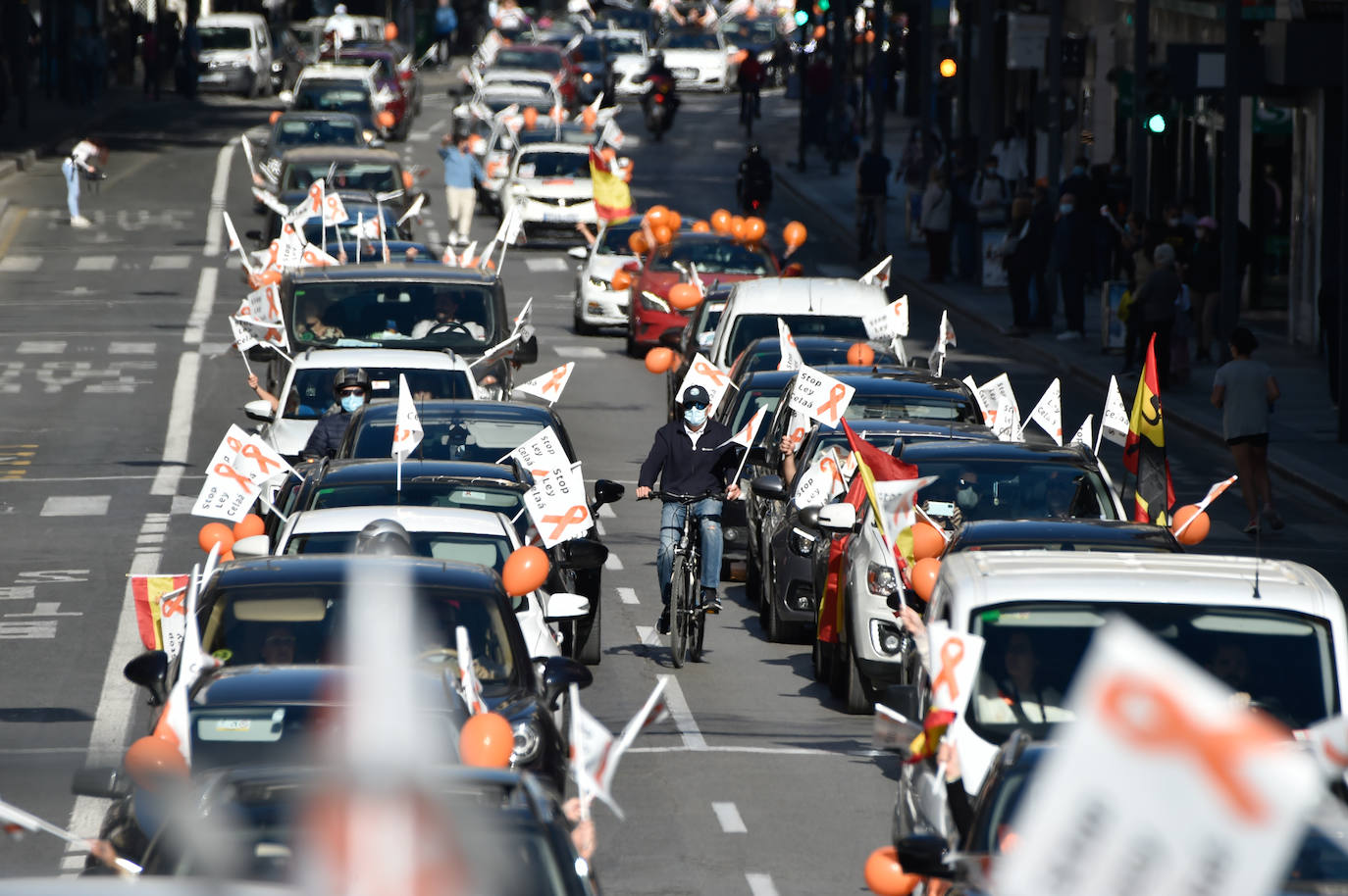 Fotos: La &#039;marea naranja&#039; recorre el centro de Murcia contra la &#039;ley Celaá&#039;