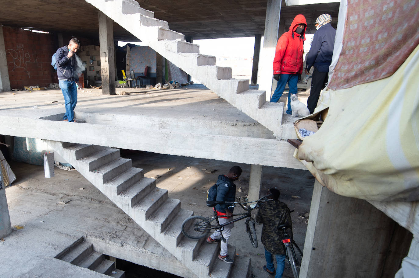 Fotos: Protestas por el desalojo de un edificio ocupado en el barrio murciano de San Pío