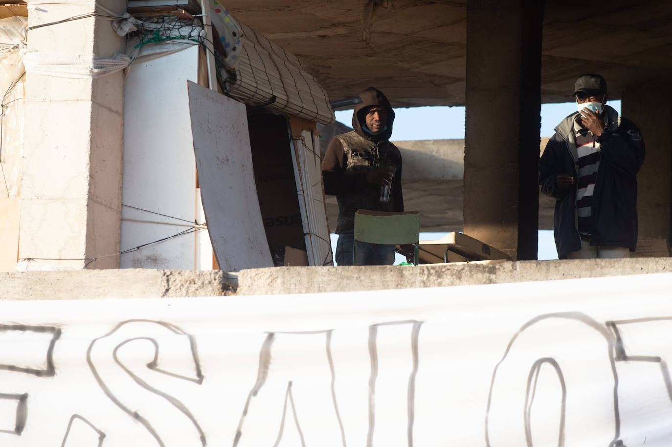 Fotos: Protestas por el desalojo de un edificio ocupado en el barrio murciano de San Pío