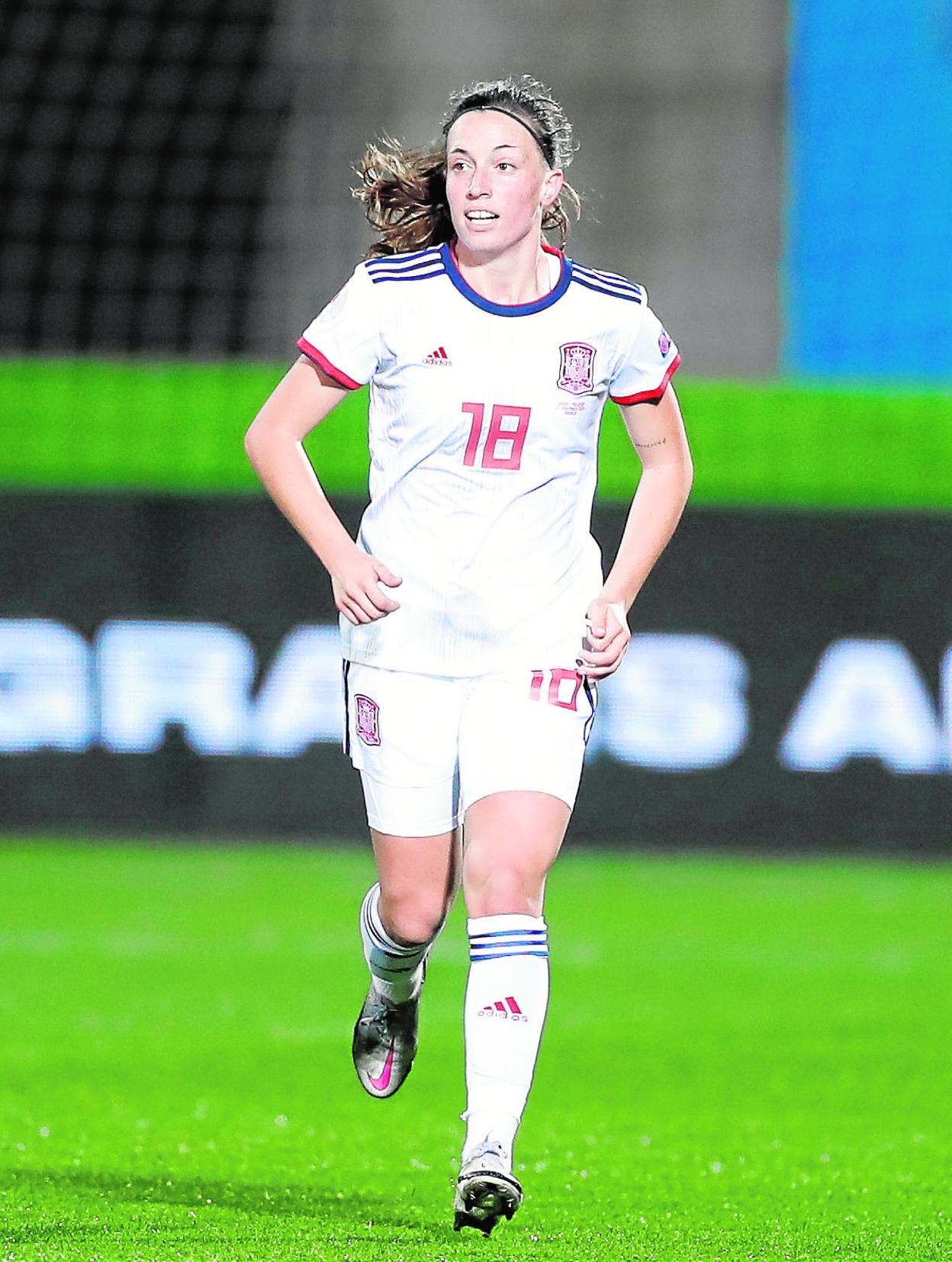 Eva Navarro, el viernes pasado, durante el partido de España frente a Moldavia. 