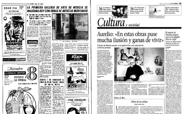 6/12/1970-5/01/1993 La galería Zero se convirtió hace 50 años en la primera galería de arte de Murcia. En ella han expuesto artistas como Pedro Cano, Gómez Cano y Aurelio