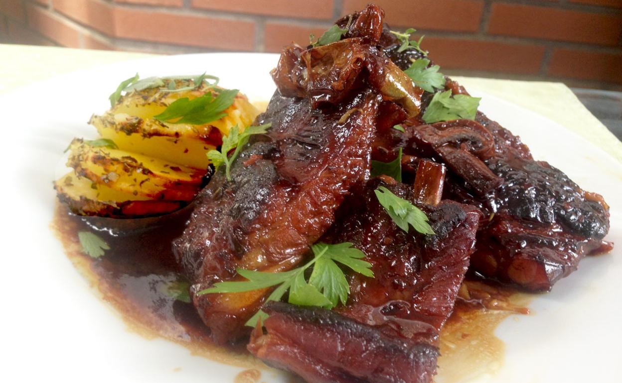Costilla de cerdo al Bourbon