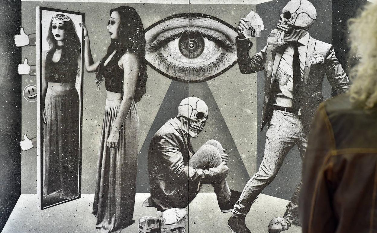 Una de las obras de la exposición 'Armas de distracción masiva', de Virtoc. 