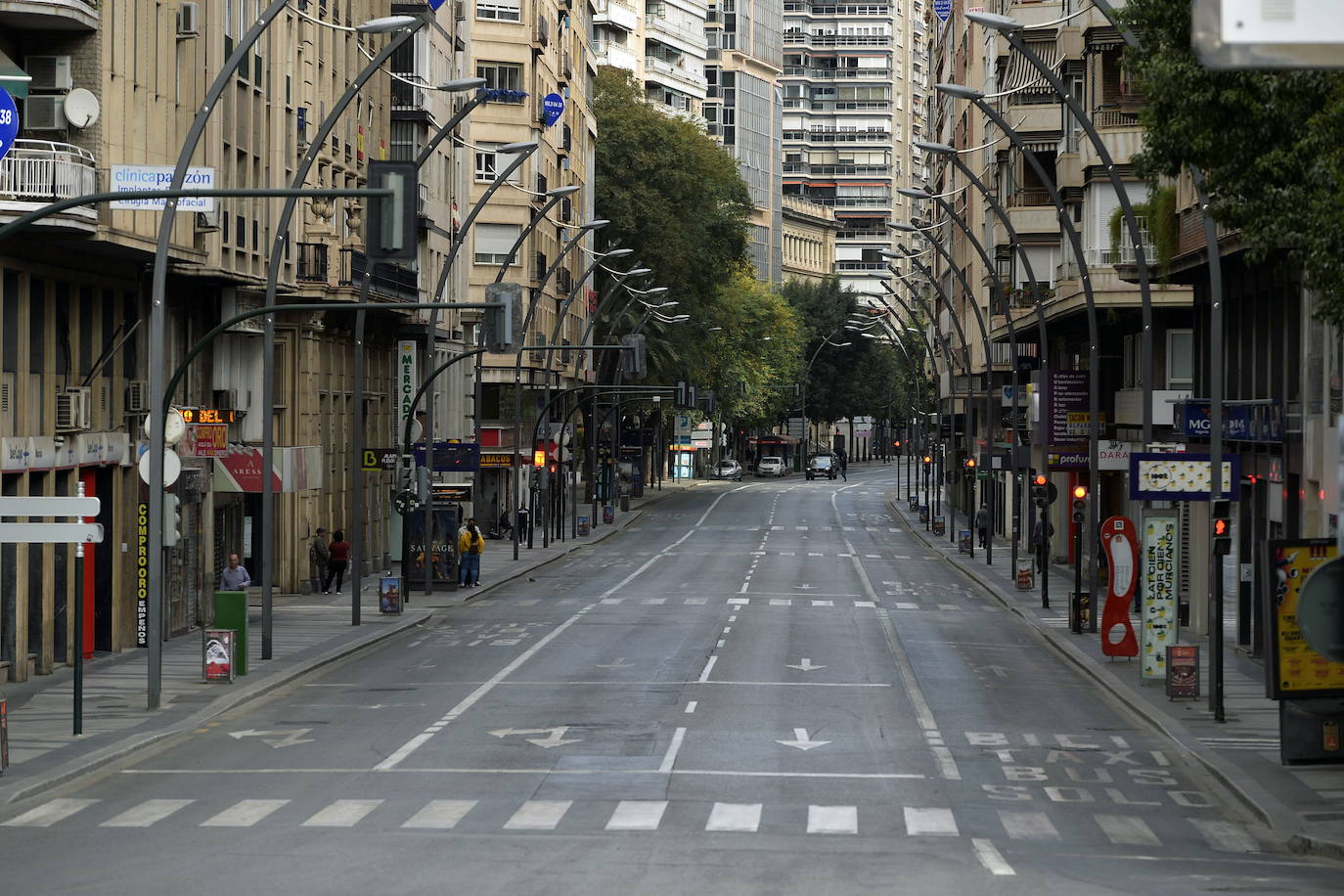 29-03-2020. La Gran Vía de Murcia, vacía.