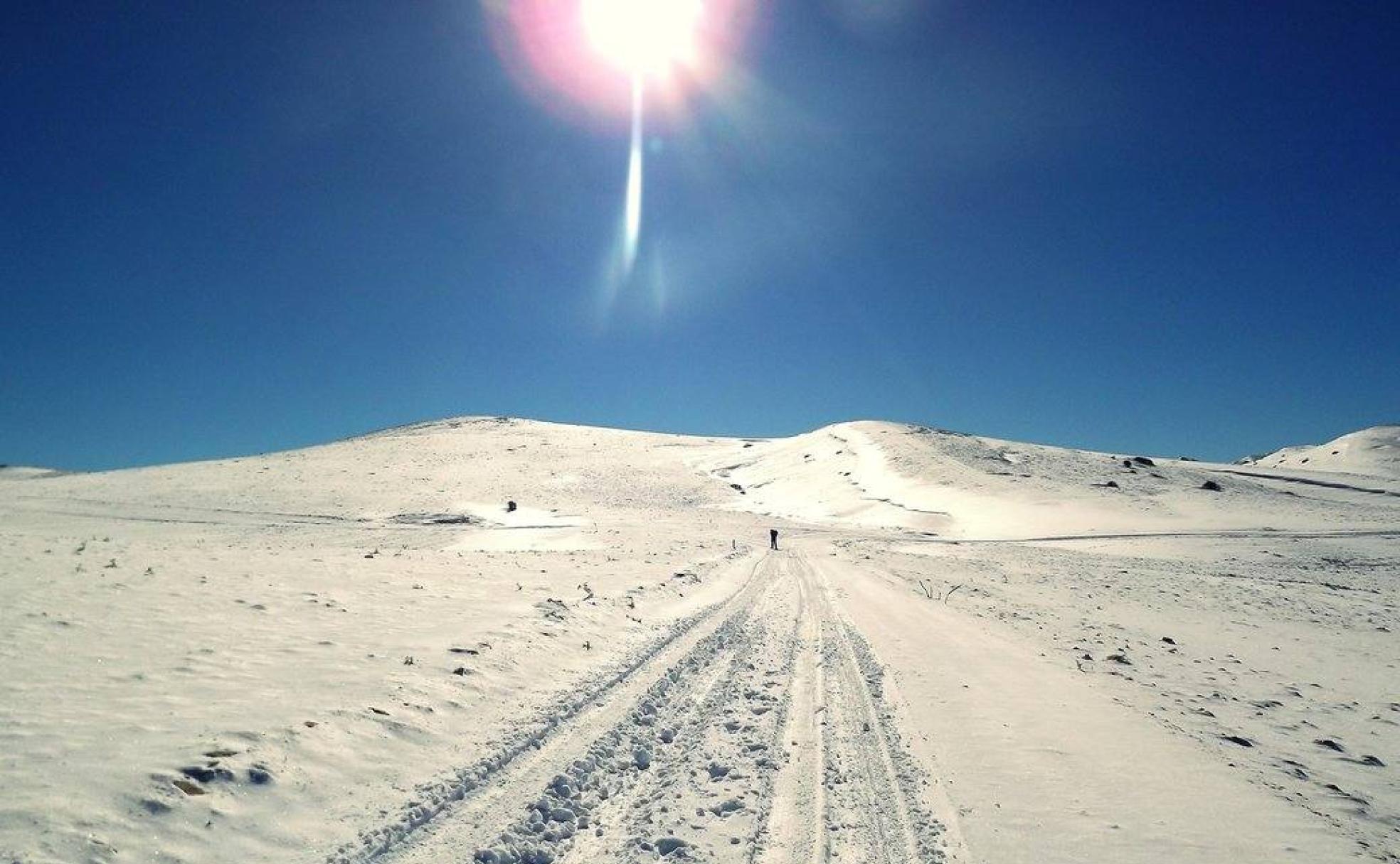 La altiplanicie de los Campos de Hernán Perea, bajo la nieve.