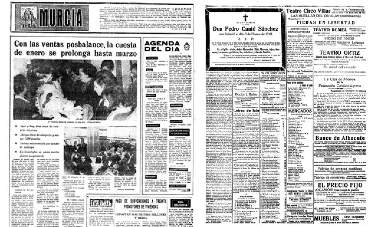 08/01/1965 El periodista García Martínez publicó en LA VERDAD una crónica sobre el éxito de las rebajas en la ciudad de Murcia, llamadas entonces ventas postbalance.