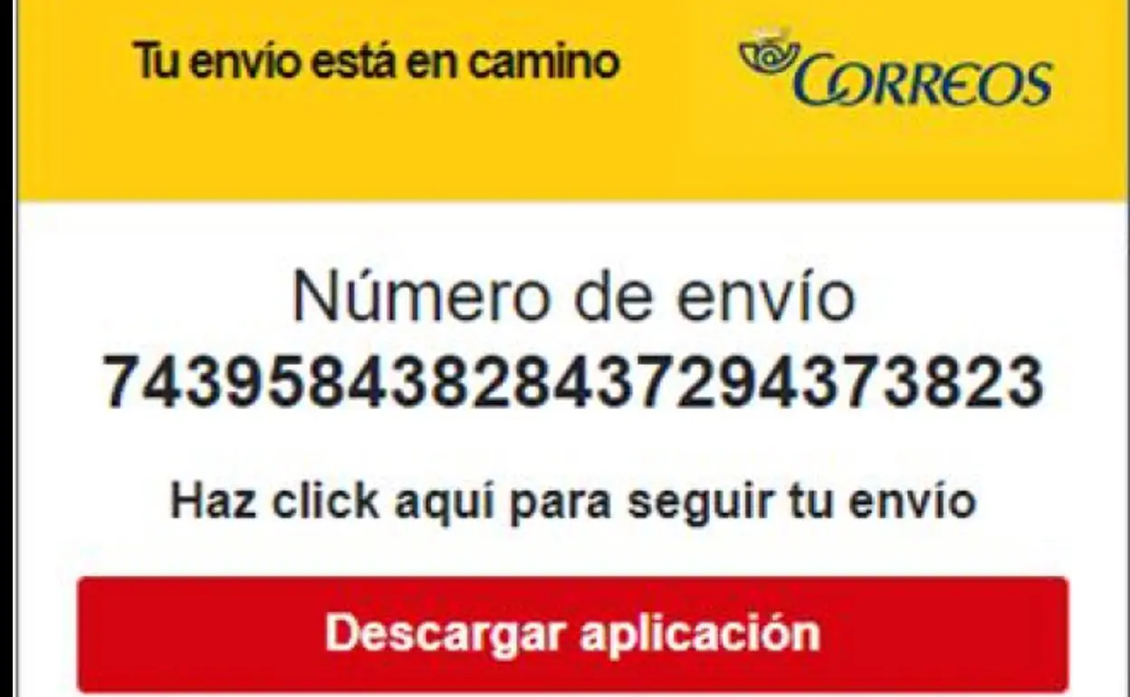 El enlace al que lleva el SMS suplantando la identidad de Correos.