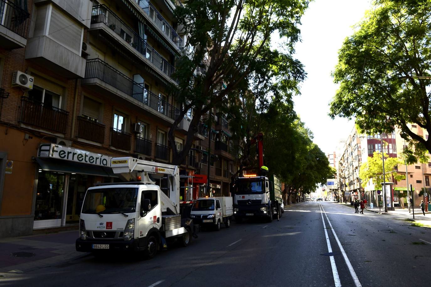 Avenida Floridablanca cortada al tráfico. 