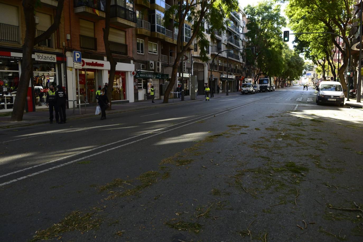 Avenida Floridablanca cortada al tráfico. 
