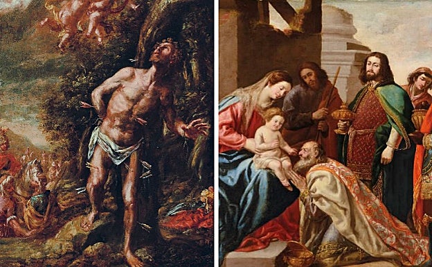 'Adoración de los Magos' (hacia 1650), de Pedro de Valpuesta. 'Martirio de San Sebastián' (1685), de Juan de Valdés Leal. 