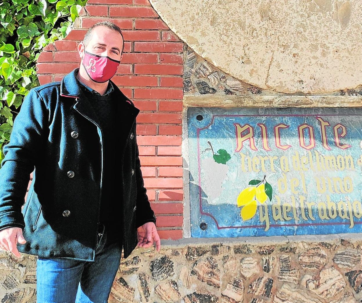 El alcalde de Ricote, Rubén Carrasco, la pasada semana. 