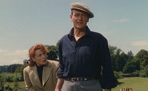 Maureen O'Hara y John Wayne en 'El hombre tranquilo'.