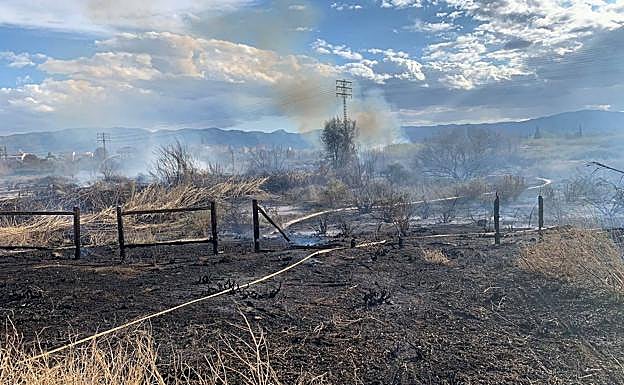 Zona del incendio en Rincón de Seca. 