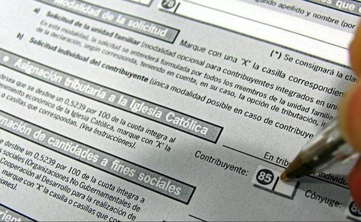 Imagen de un borrador de la Declaración de la Renta.