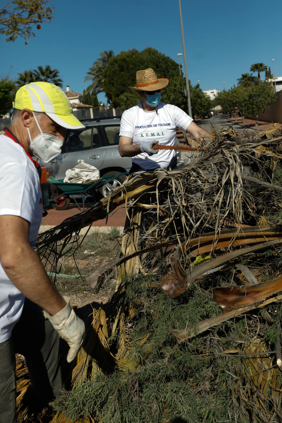 Fotos: Manos a la obra ante el «abandono del Ayuntamiento de Murcia»