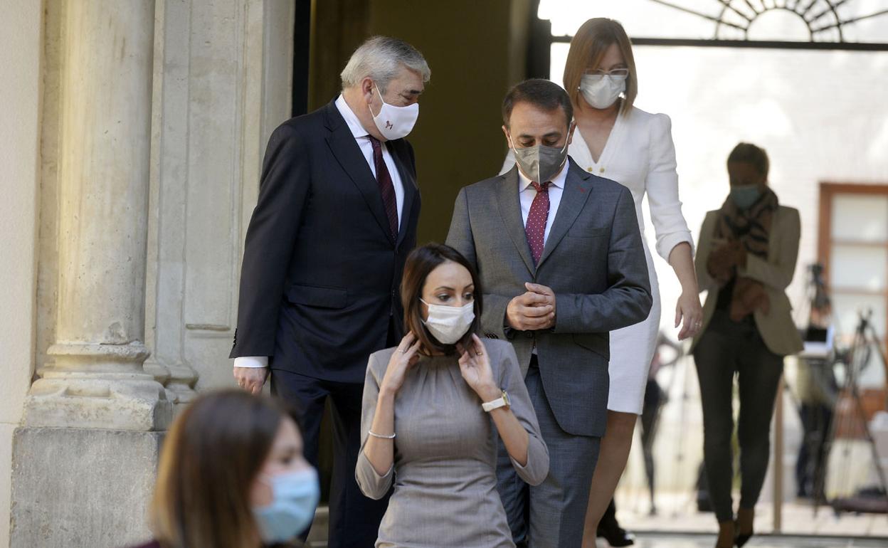 Sánchez Lorente, con Miguélez, Álvarez y Franco. 