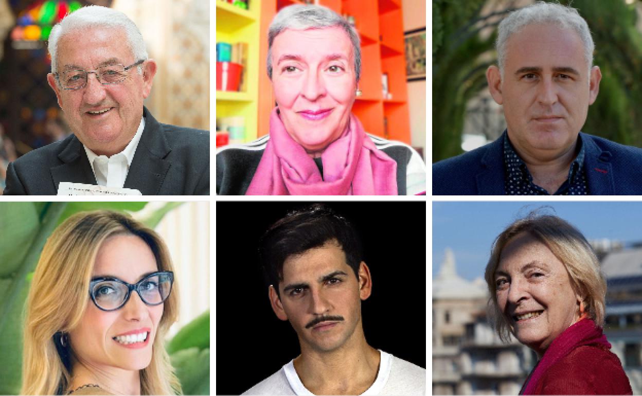 Manuel Mira, Isabel Martínez Barquero, Antonio Botías, Palmira Márquez, Fran Perea y Soledad Puértolas.